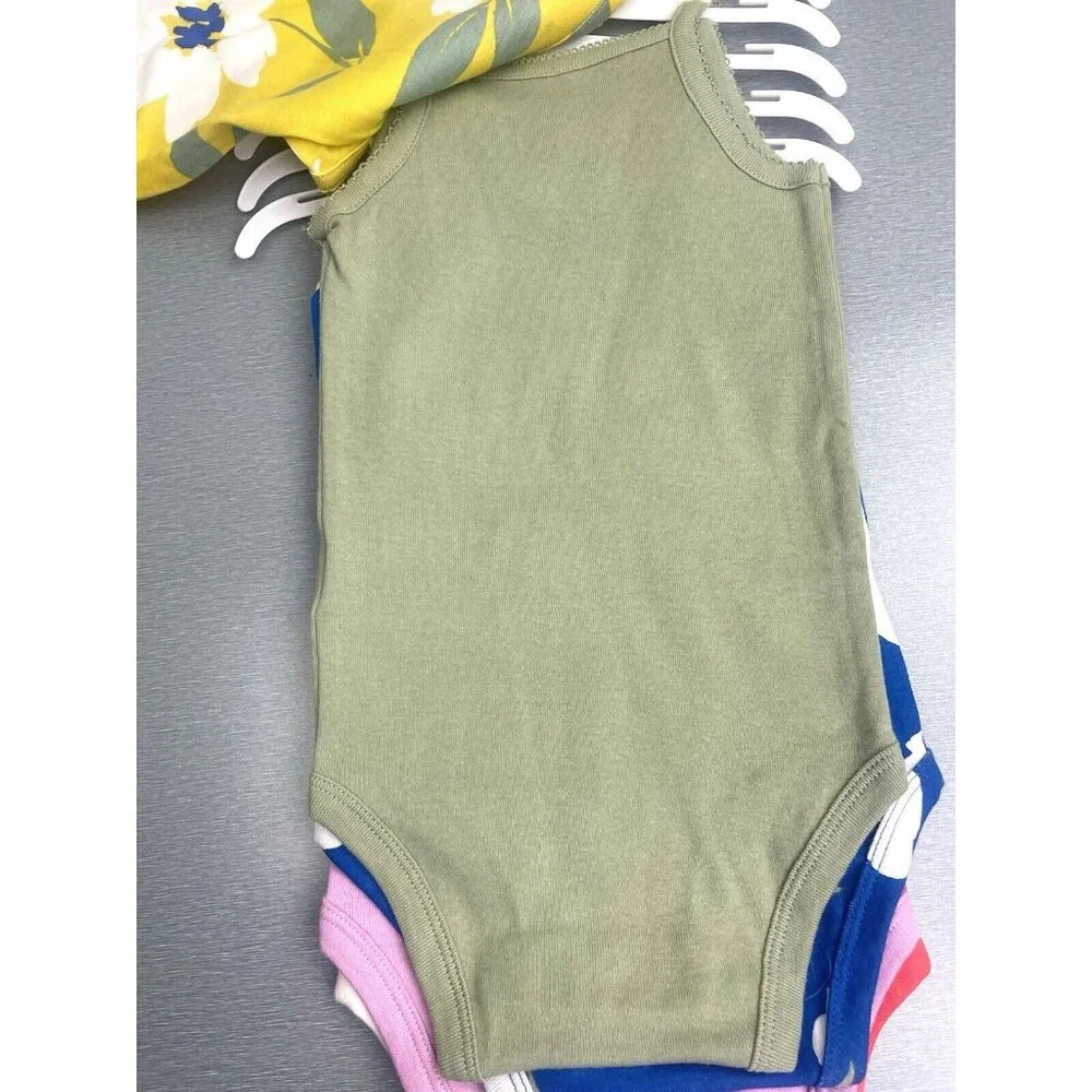 New Carter's Girls 5 Pack Floral Bodysuits 100% Cotton Size 9 Months